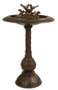 Casa Padrino Jugendstil Vogelbad mit 2 dekorativen V�gelchen Braun H. 77,5 cm - Gusseisen Vogeltr�nke - Garten & Terrassen Deko Accessoires 
