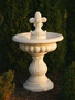 Casa Padrino Barock Vogeltr�nke Brunnen mit Lilie Wei�  79 x H. 120 cm - Rundes Garten Deko Stein Vogelbad - Garten & Terrassen Deko Accessoires 
