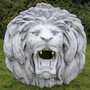 Casa Padrino Barock Wasserspeier Wandrelief L�we 80 x 80 x H. 80 cm - Gro�es L�wenkopf Stein Wasserspeier Wanddeko Relief - Barock & Jugendstil Garten Deko Accessoires
