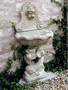 Casa Padrino Jugendstil Wandbrunnen Antik Stil Wei�grau 43 x 60 x H. 125 cm - Eleganter Gartenbrunnen - Gartendeko Stein Brunnen - Barock & Jugendstil Garten Deko Accessoires
