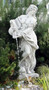 Casa Padrino Jugendstil Wasserspeier Skulptur Frau mit Krug Grau 44 x 40 x H. 140 cm - Elegante Wasserspeier Stein Figur - Barock & Jugendstil Garten Deko Accessoires 