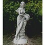 Casa Padrino Jugendstil Wasserspeier Skulptur Frau mit Krug Grau H. 69 cm - Garten Deko