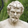 Casa Padrino Jugendstil Skulptur Neptun mit Fisch Wei� / Braun / Schwarz H. 74 cm - Garten & Terrassen Deko Figur - Made in Italy