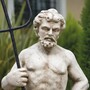 Casa Padrino Jugendstil Skulptur Neptun mit Fisch Wei� / Braun / Schwarz H. 74 cm - Garten & Terrassen Deko Figur - Made in Italy