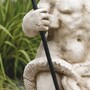 Casa Padrino Jugendstil Skulptur Neptun mit Fisch Wei� / Braun / Schwarz H. 74 cm - Garten & Terrassen Deko Figur - Made in Italy