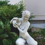 Casa Padrino Jugendstil Wasserspeier Skulptur Frau mit Krug Grau H. 72 cm - Garten Deko