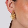 Casa Padrino K�nigin-Ohrringe Stecker S aus Vergoldetem Silber