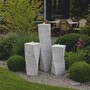 Casa Padrino Garten Deko S�ulenbrunnen 3er Set Grau H. 120 cm - Garten Accessoires - Terrassen Accessoires