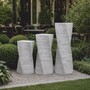 Casa Padrino Garten Deko S�ulenbrunnen 3er Set Grau H. 120 cm - Garten Accessoires - Terrassen Accessoires