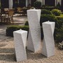 Casa Padrino Garten Deko S�ulenbrunnen 3er Set Grau H. 120 cm - Garten Accessoires - Terrassen Accessoires