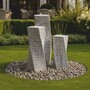 Casa Padrino Garten Deko S�ulenbrunnen 3er Set Grau H. 120 cm - Garten Accessoires - Terrassen Accessoires