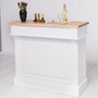 Casa Padrino Landhausstil Bar Theke Wei� / Naturfarben 120 cm - Massive Bar M�bel