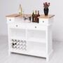 Casa Padrino Landhausstil Bar Theke Wei� / Naturfarben 120 cm - Massive Bar M�bel