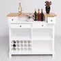 Casa Padrino Landhausstil Bar Theke Wei� / Naturfarben 120 cm - Massive Bar M�bel