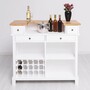 Casa Padrino Landhausstil Bar Theke Wei� / Naturfarben 120 cm - Massive Bar M�bel