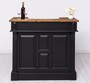 Casa Padrino Landhausstil Bar Theke Schwarz / Braun 120 cm - Bar M�bel