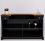 Casa Padrino Landhausstil Bar Theke Schwarz / Braun 180 x 51 x H. 107 cm - Massivholz Thekentisch - Massivholz Barm�bel - Barm�bel im Landhausstil - Landhausstil Einrichtung
