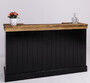 Casa Padrino Landhausstil Bar Theke Schwarz / Braun 180 x 51 x H. 107 cm - Massivholz Thekentisch - Massivholz Barm�bel - Barm�bel im Landhausstil - Landhausstil Einrichtung