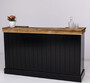 Casa Padrino Landhausstil Bar Theke Schwarz / Braun 180 x 51 x H. 107 cm - Massivholz Thekentisch - Massivholz Barm�bel - Barm�bel im Landhausstil - Landhausstil Einrichtung
