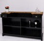 Casa Padrino Landhausstil Bar Theke Schwarz / Braun 180 x 51 x H. 107 cm - Massivholz Thekentisch - Massivholz Barm�bel - Barm�bel im Landhausstil - Landhausstil Einrichtung