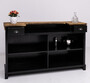 Casa Padrino Landhausstil Bar Theke Schwarz / Braun 180 x 51 x H. 107 cm - Massivholz Thekentisch - Massivholz Barm�bel - Barm�bel im Landhausstil - Landhausstil Einrichtung