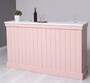 Casa Padrino Landhausstil Bar Theke Rosa / Wei� 180 x 51 x H. 107 cm - Massivholz Thekentisch - Massivholz Barm�bel - Barm�bel im Landhausstil - Landhausstil Einrichtung