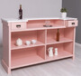 Casa Padrino Landhausstil Bar Theke Rosa / Wei� 180 x 51 x H. 107 cm - Massivholz Thekentisch - Massivholz Barm�bel - Barm�bel im Landhausstil - Landhausstil Einrichtung