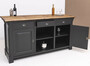Casa Padrino Landhausstil Bar Theke Schwarz / Braun 191 x 68 x H. 95 cm - Massivholz Thekentisch - Bartisch - Massivholz Bar M�bel im Landhausstil