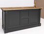 Casa Padrino Landhausstil Bar Theke Schwarz / Braun 191 x 68 x H. 95 cm - Massivholz Thekentisch - Bartisch - Massivholz Bar M�bel im Landhausstil