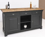 Casa Padrino Landhausstil Bar Theke Schwarz / Braun 191 x 68 x H. 95 cm - Massivholz Thekentisch - Bartisch - Massivholz Bar M�bel im Landhausstil