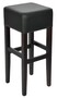 Casa Padrino Landhausstil Barhocker Schwarz H. 80 cm - Gepolsteter Massivholz Barstuhl