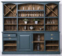 Casa Padrino Landhausstil Barschrank Blau / Dunkelbraun 240 x 50 x H. 210 cm - Massivholz Weinschrank im Landhausstil - Landhausstil M�bel - Bar M�bel im Landhausstil - Landhausstil Einrichtung