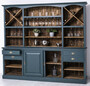 Casa Padrino Landhausstil Barschrank Blau / Dunkelbraun 240 x 50 x H. 210 cm - Massivholz Weinschrank im Landhausstil - Landhausstil M�bel - Bar M�bel im Landhausstil - Landhausstil Einrichtung
