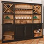 Casa Padrino Landhausstil Barschrank Schwarz / Naturfarben 240 cm - Bar M�bel