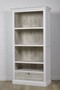 Casa Padrino Landhausstil B�cherregal Wei� / Naturfarben 90 x 40 x H. 180 cm - Regalschrank mit 4 F�chern und Schublade 