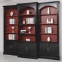 Casa Padrino Landhausstil B�cherschrank 3er Set Schwarz / Bordeauxrot - Landhausstil M�bel