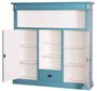 Casa Padrino Landhausstil B�cherschrank Blaugr�n / Wei� 60 x 36 x H. 100 cm - Massivholz Schrank mit 2 T�ren und Schublade - Wohnzimmerschrank - Landhausstil M�bel