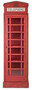 Casa Padrino Landhausstil B�cherschrank Telefonzelle Antik Rot 55 x 51,5 x H. 180 cm - Telefonzellen Regalschrank im englischen Stil - Wohnzimmer M�bel im Landhausstil - Landhausstil M�bel