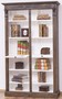 Casa Padrino Landhausstil B�cherschrank Braun / Wei� 120 x 37 x H. 197 cm - Massivholz Schrank - Regalschrank - Wohnzimmerschrank - Landhausstil M�bel