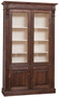 Casa Padrino Landhausstil B�cherschrank Dunkelbraun / Creme 119 x 39 x H. 197 cm - Wohnzimmerschrank mit 4 T�ren - Massivholz Schrank - Vitrinenschrank - Landhausstil Wohnzimmerm�bel