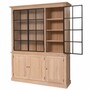 Casa Padrino Landhausstil Eichenholz Schrank Naturfarben / Schwarz 186 x 50 x H. 230 cm
