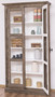 Casa Padrino Landhausstil Vitrine Braun / Wei� 109 x 40 x H. 210 cm - Massivholz Schrank mit 2 Glast�ren - Vitrinenschrank - Landhausstil M�bel