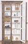 Casa Padrino Landhausstil Vitrine Braun / Wei� 109 x 40 x H. 210 cm - Massivholz Schrank mit 2 Glast�ren - Vitrinenschrank - Landhausstil M�bel