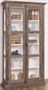 Casa Padrino Landhausstil Vitrine Braun / Wei� 109 x 40 x H. 210 cm - Massivholz Schrank mit 2 Glast�ren - Vitrinenschrank - Landhausstil M�bel