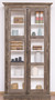 Casa Padrino Landhausstil Vitrine Braun / Wei� 109 x 40 x H. 210 cm - Massivholz Schrank mit 2 Glast�ren - Vitrinenschrank - Landhausstil M�bel