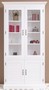 Casa Padrino Landhausstil Massivholz Schrank mit 4 T�ren Wei� 64 x 39 x H. 210 cm - Regalschrank - Wohnzimmerschrank - Vitrinenschrank - Landhausstil M�bel