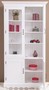 Casa Padrino Landhausstil Massivholz Schrank mit 4 T�ren Wei� 64 x 39 x H. 210 cm - Regalschrank - Wohnzimmerschrank - Vitrinenschrank - Landhausstil M�bel