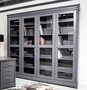 Casa Padrino Landhausstil B�cherschrank mit 4 Glast�ren Grau 234,4 cm