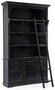 Casa Padrino Landhausstil Schrank mit Leiter Antik Schwarz 143,5 x 40,6 x H. 233,7 cm - B�cherschrank - Regalschrank - Wohnzimmerschrank - B�roschrank - Landhausstil M�bel