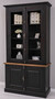 Casa Padrino Landhausstil Schrank Schwarz / Rot / Braun 120 x 50 x H. 228 cm - Massivholz Vitrine - Landhausstil Massivholz M�bel